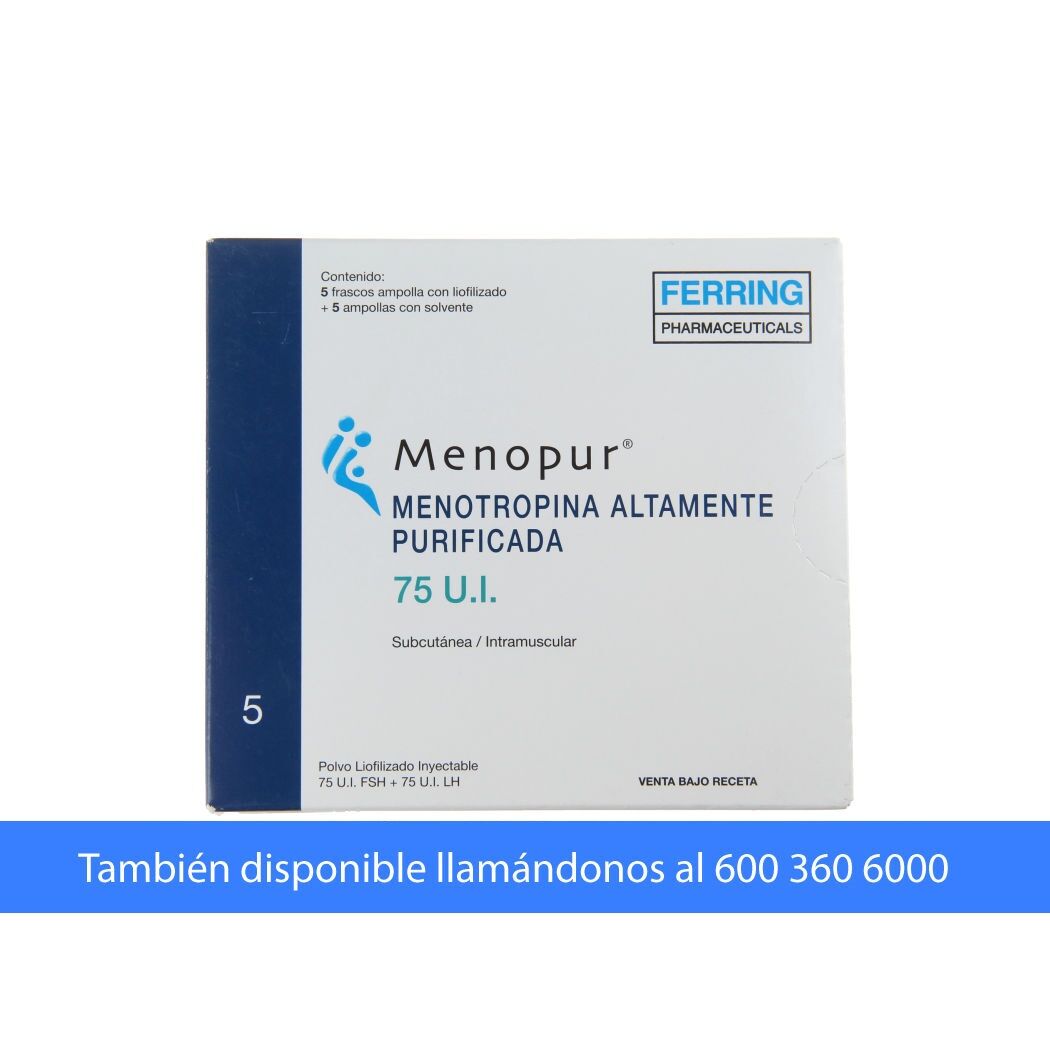 Menopur Menotropina 75UI Inyectable 5 Frasco-Ampolla