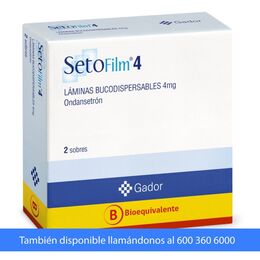 Setofilm (B) Ondansetrón 4mg Láminas Bucodispersables 2 Sobres