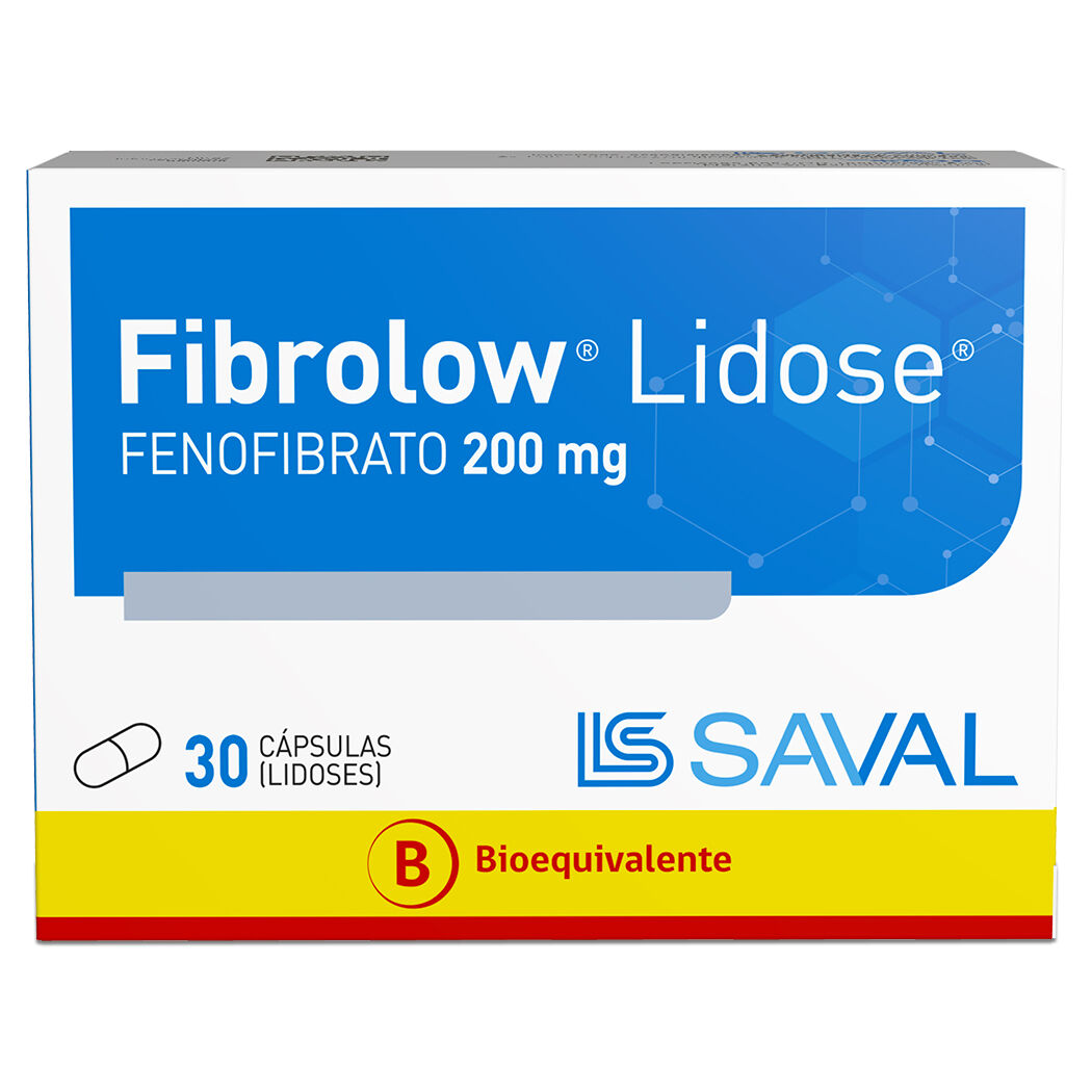Fibrolow Lidose Fenofibrato 200mg 30 Cápsulas