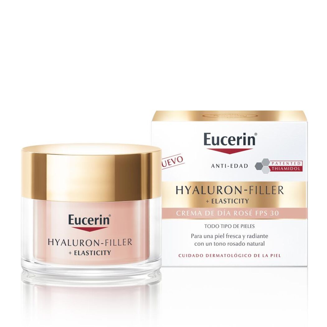 EUCERIN Hyaluron-Filler + Elasticity Crema Facial Día Rosé FPS30 50ml Anti-Edad
