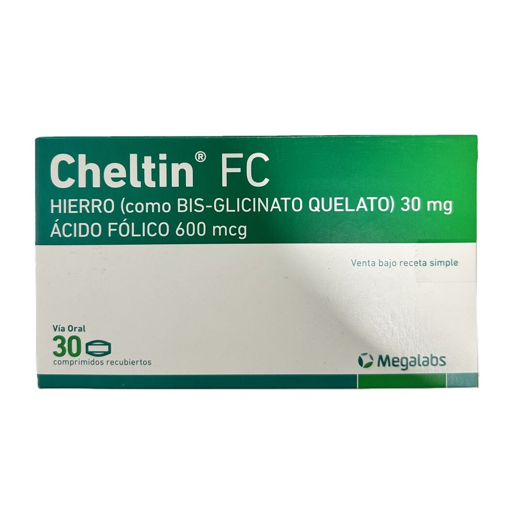 Cheltin FC Hierro / Ácido Fólico 30 Comprimidos Recubiertos