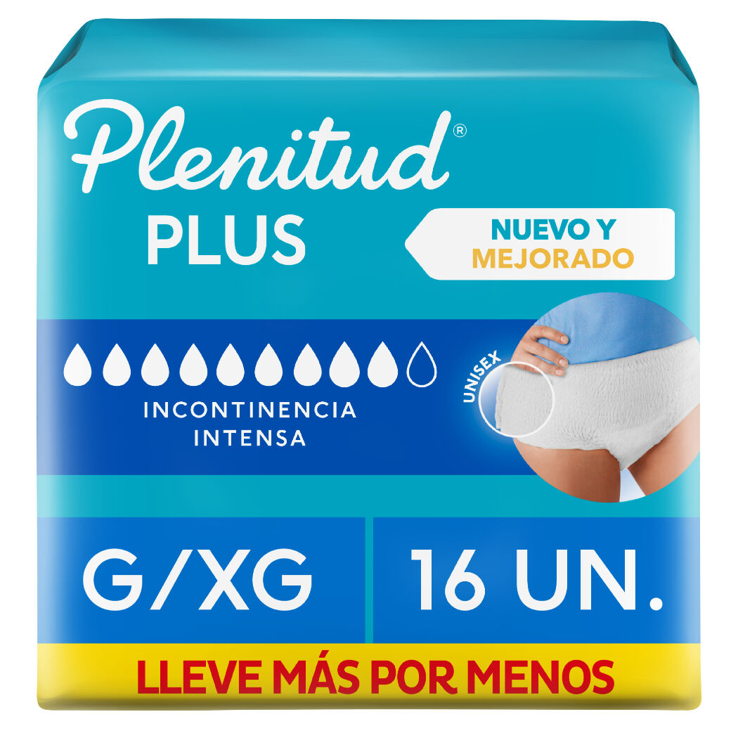 Ropa Interior Desechable Adulto Plenitud Protect Plus G/XG 16 Unidades