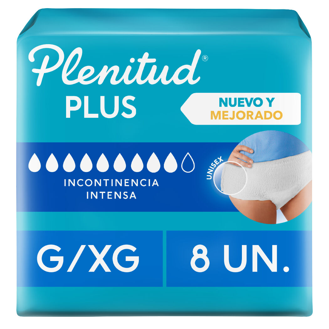 Ropa Interior Desechable Adulto Plenitud Protect Plus G/XG 8 Unidades