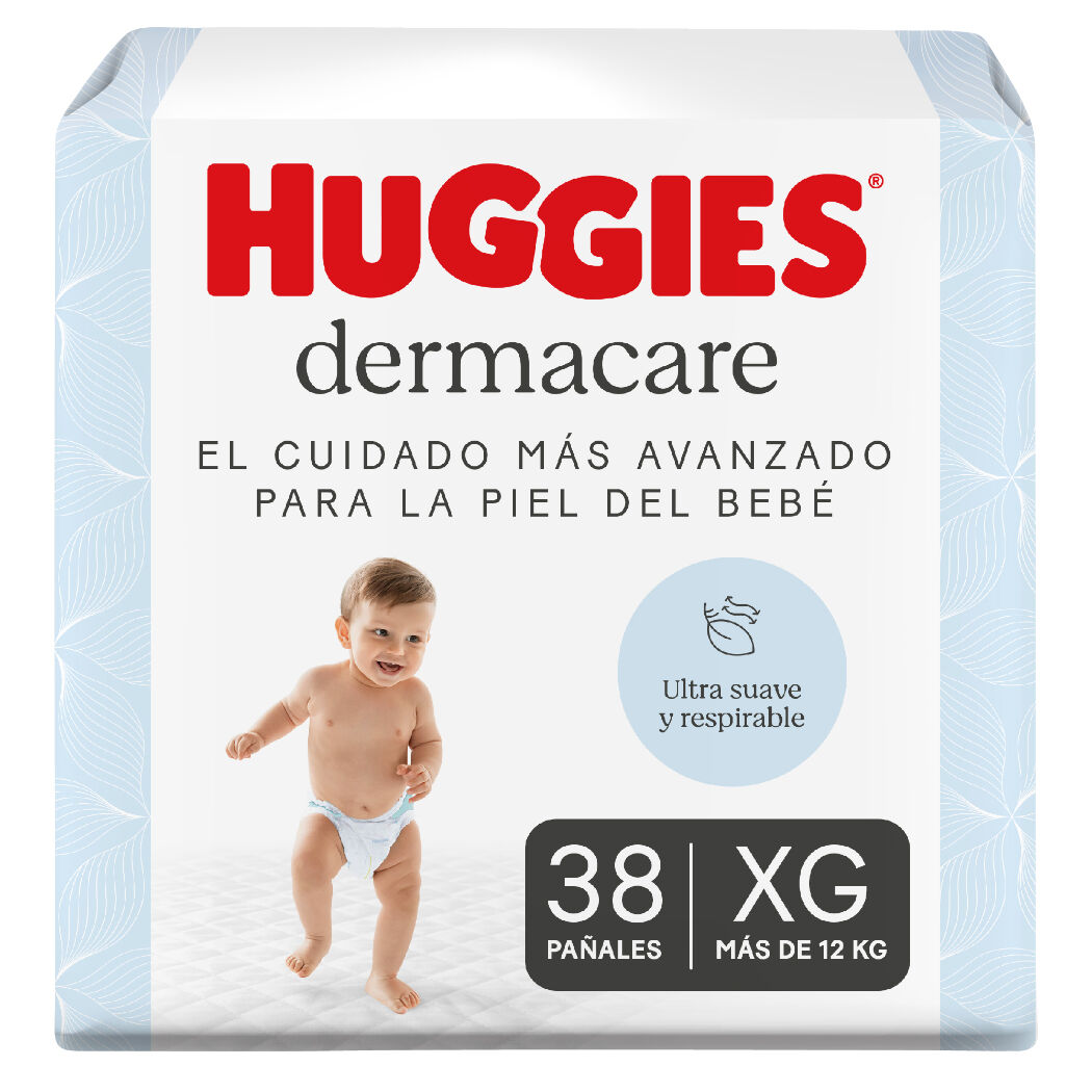 Pañales Huggies Dermacare Etapa 4/XG Cuidado Mas Avanzado para la Piel 38 Unidades