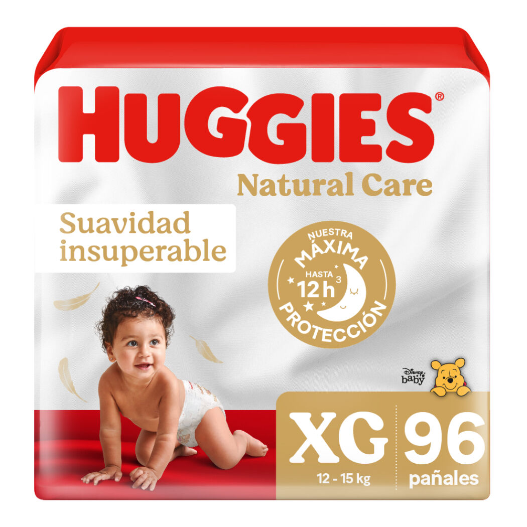 Pañales Huggies Natural Care Talla XG 96 Unidades