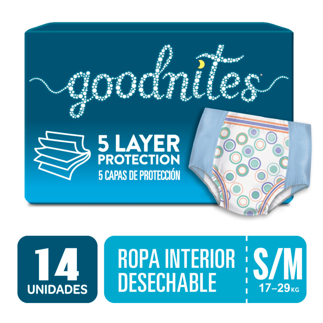 Ropa Interior Desechable Goodnites Unisex Talla M 14 Unidades
