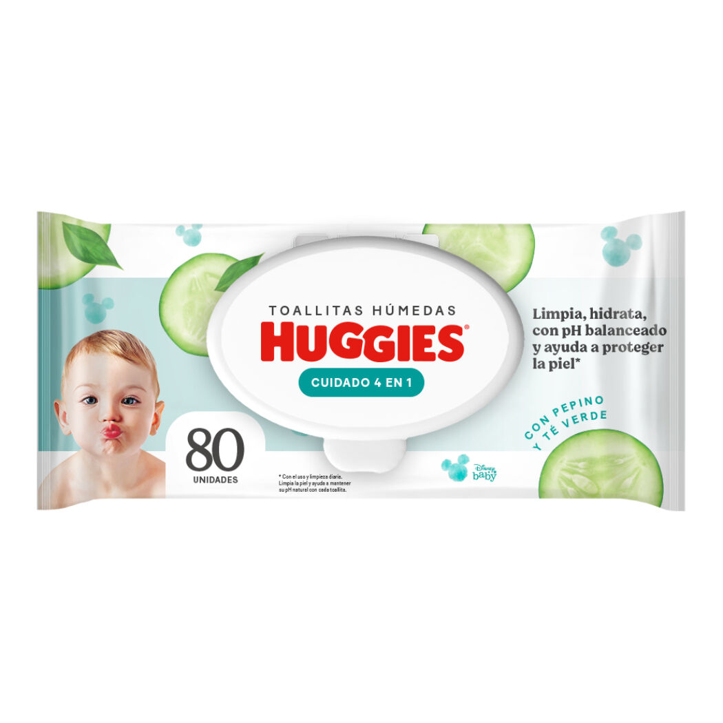 Toallas Húmedas Huggies Cuidado 4en1 80 Unidades
