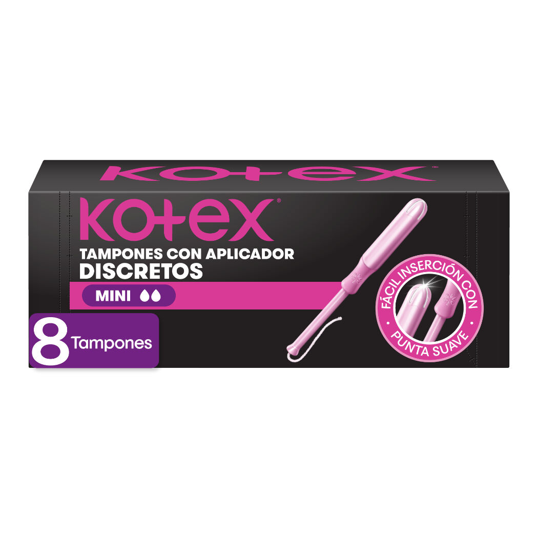 Tampones Kotex  Mini con Aplicador 8 Unidades