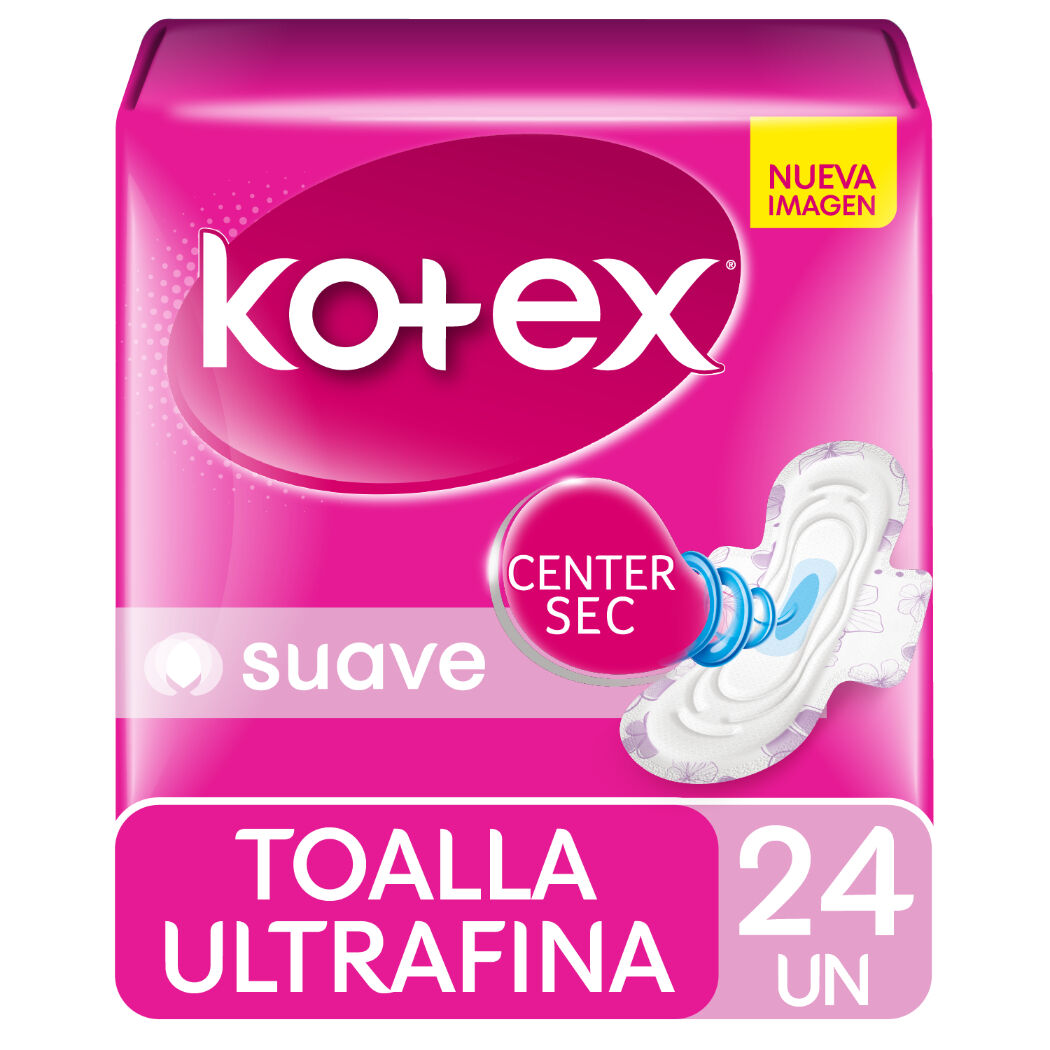 Toalla Higiénica Kotex Ultrafina Suave 24 Unidades