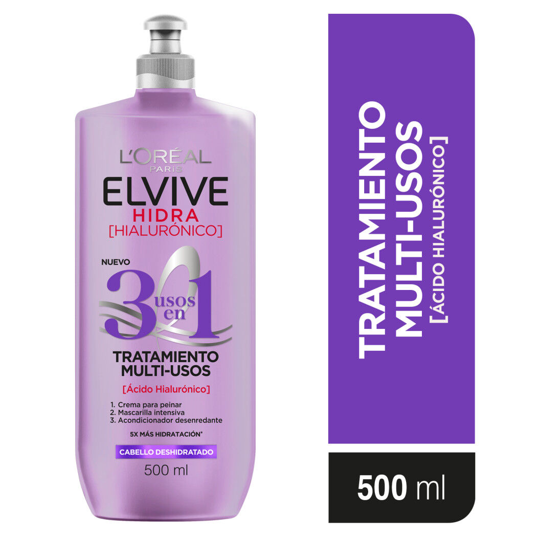 ELVIVE Hidra Hyaluronic 3-en-1 Crema para peinar 500ml