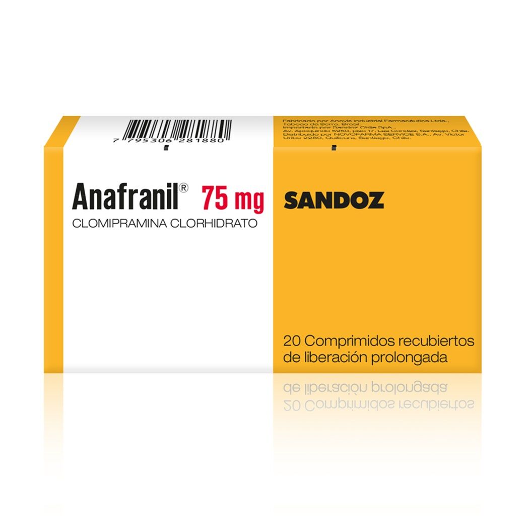 Anafranil Clomipramina 75mg 20 Comprimidos Prolongados