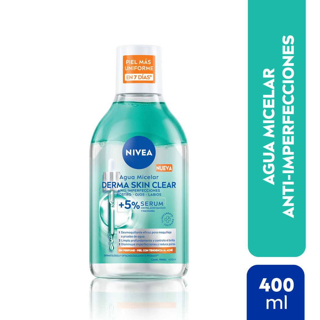 NIVEA Derma Skin Clear Agua Micelar Bifásica 400ml