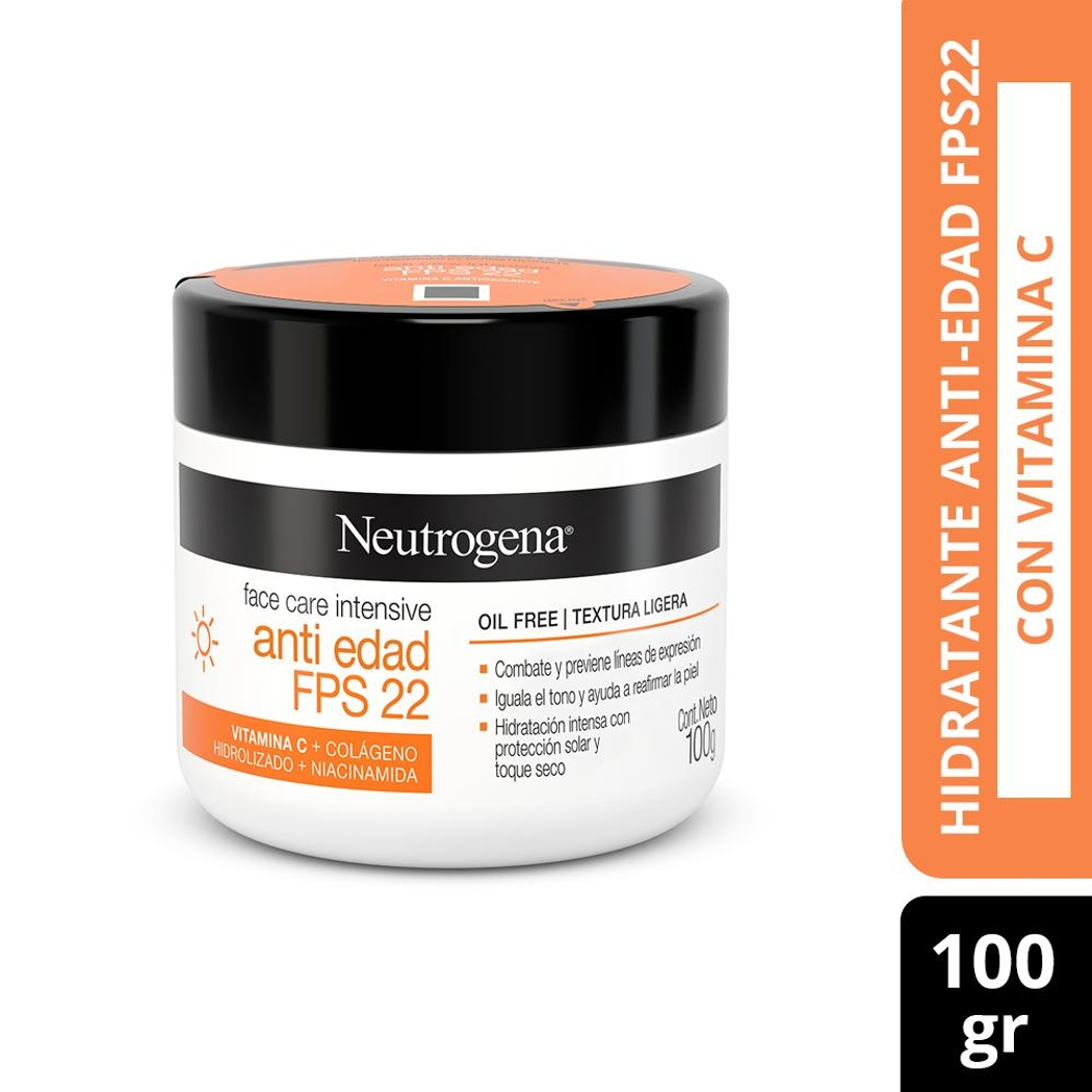 Crema facial Neutrogena Face Care Intensive Antiedad FPS22 100g