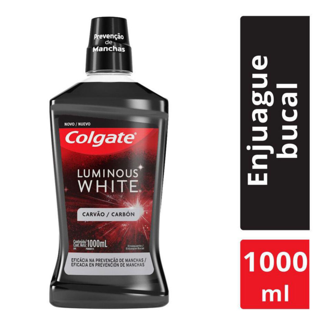 Enjuague Bucal Colgate Luminous White Charcoal 1L