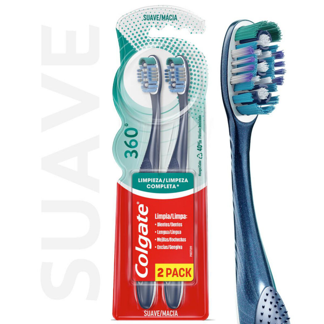 Cepillo de Dientes 360° Suave Colgate 2 Unidades