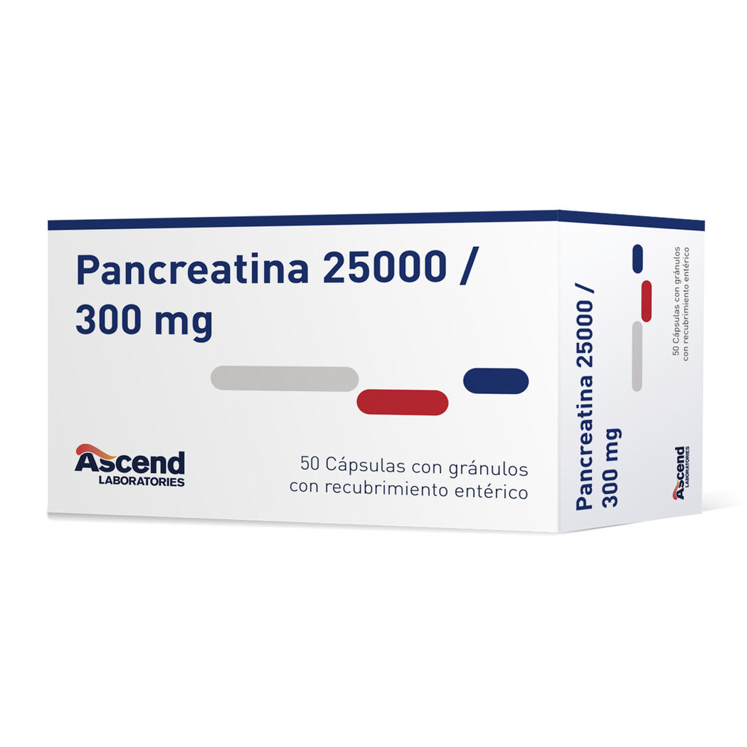 Pancreatina 25000 / 300mg 50 Cápsulas Recubiertas