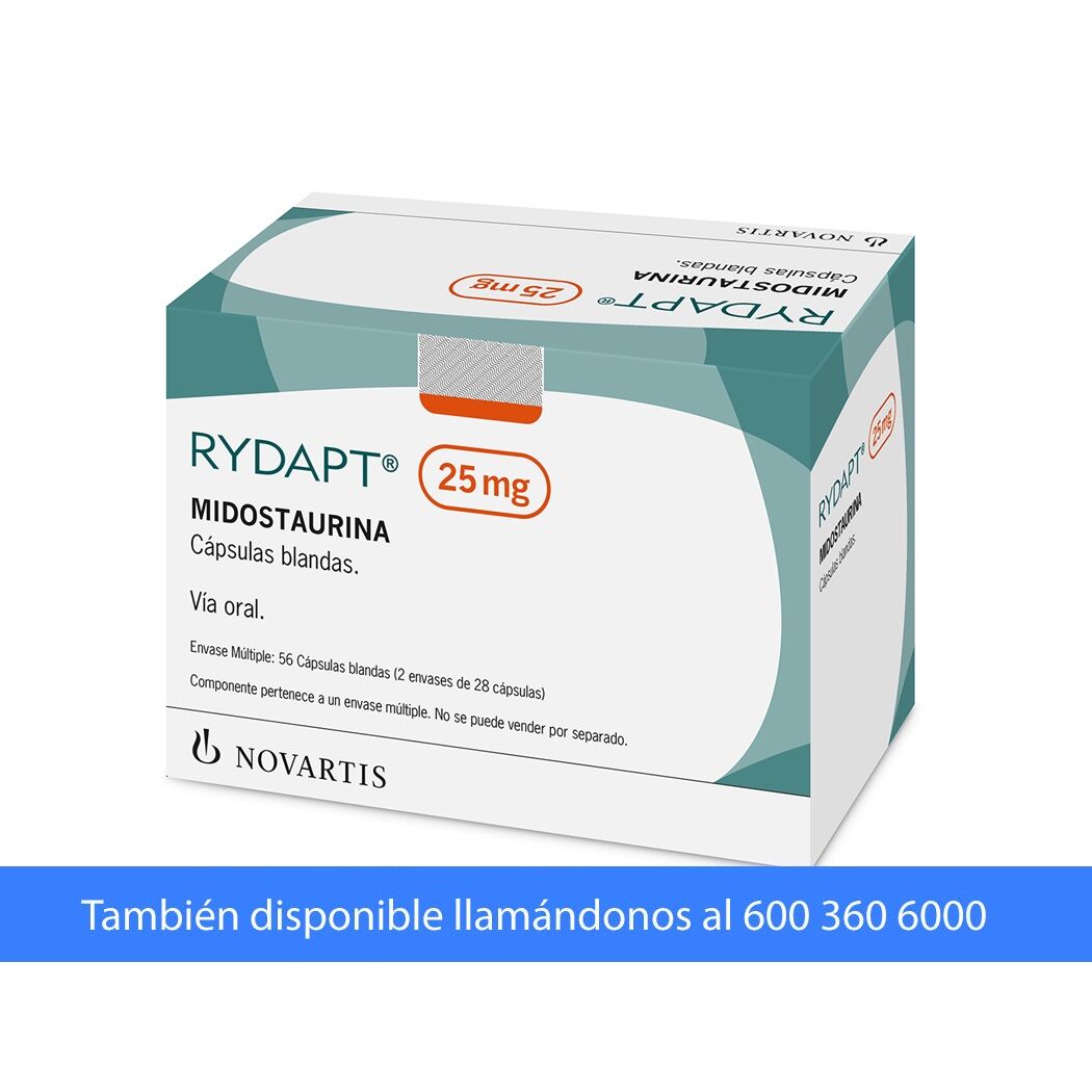 Rydapt Midostaurina 25mg 56 Cápsulas Blandas
