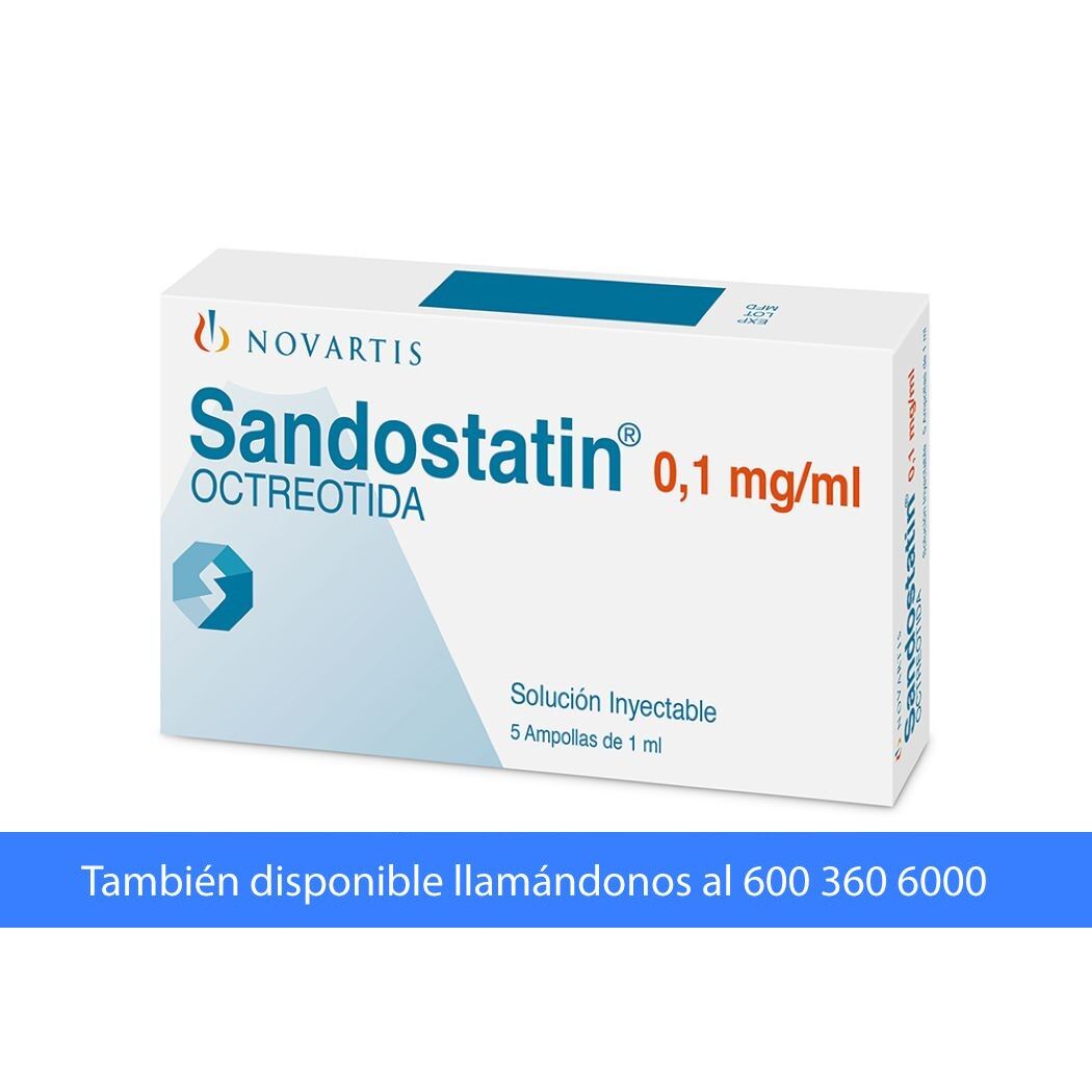 Sandostatin Octreotida 0.1mg 5 Ampollas