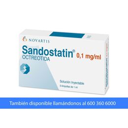Sandostatin Octreotida 0.1mg 5 Ampollas