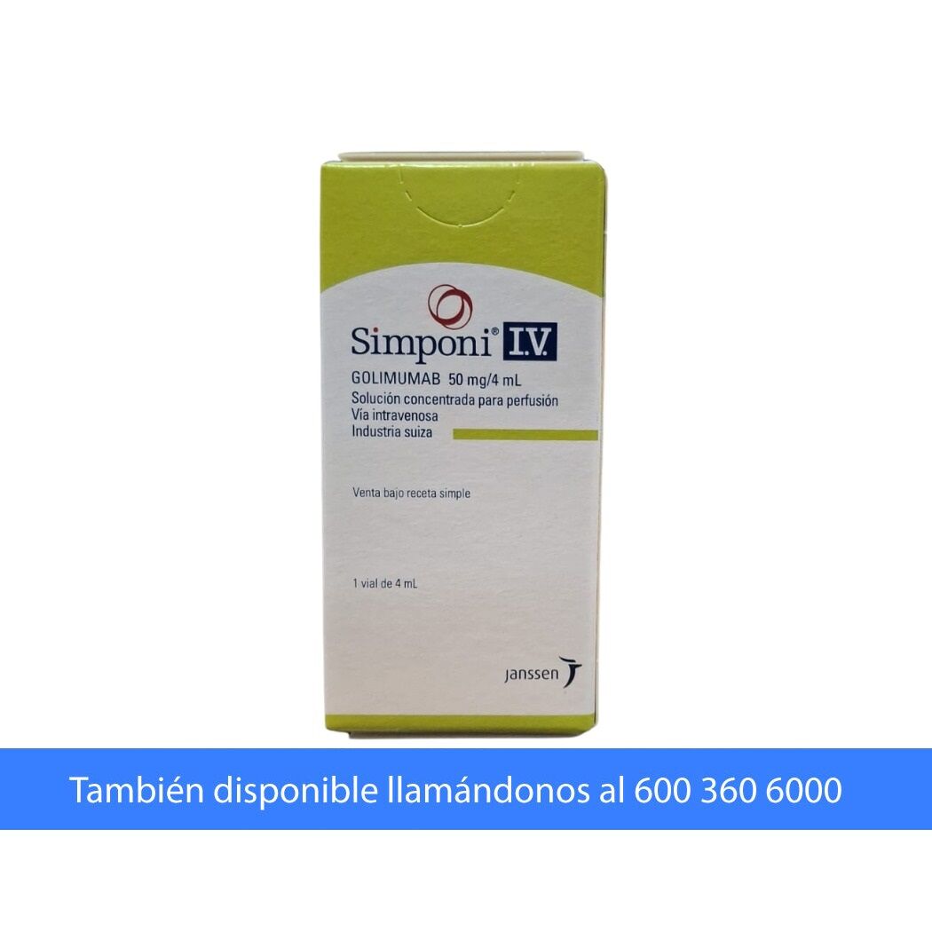 Simponi Golimumab 50mg/4ml Solución IV Concentrado Perfusión 1 Vial