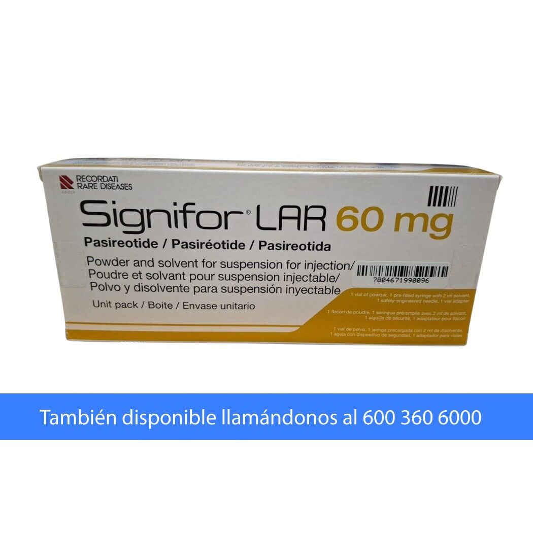 Signifor Pasireotida 60mg Polvo Inyectable con solvente 1 Frasco-Ampolla