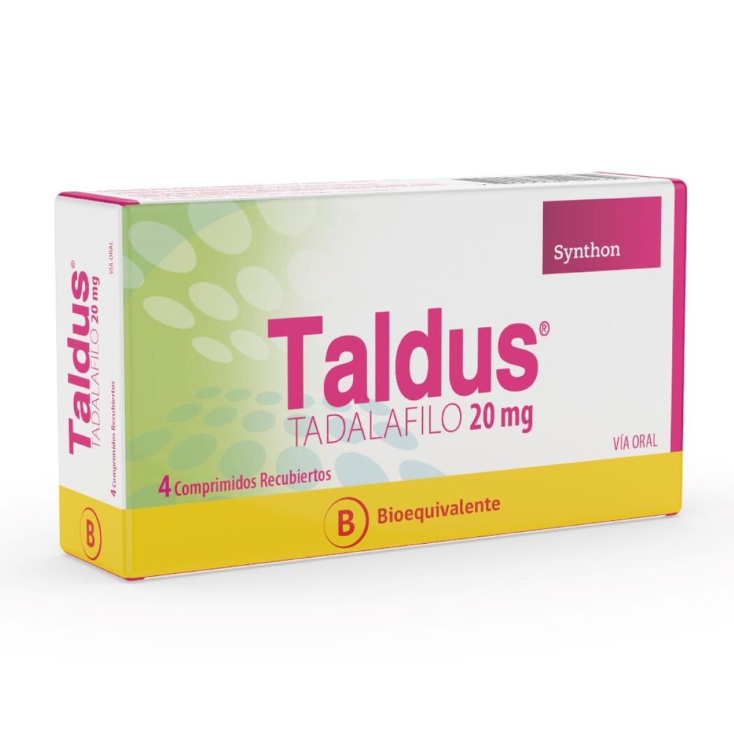 Taldus (B) Tadalafilo 20mg 4 Comprimidos Recubiertos
