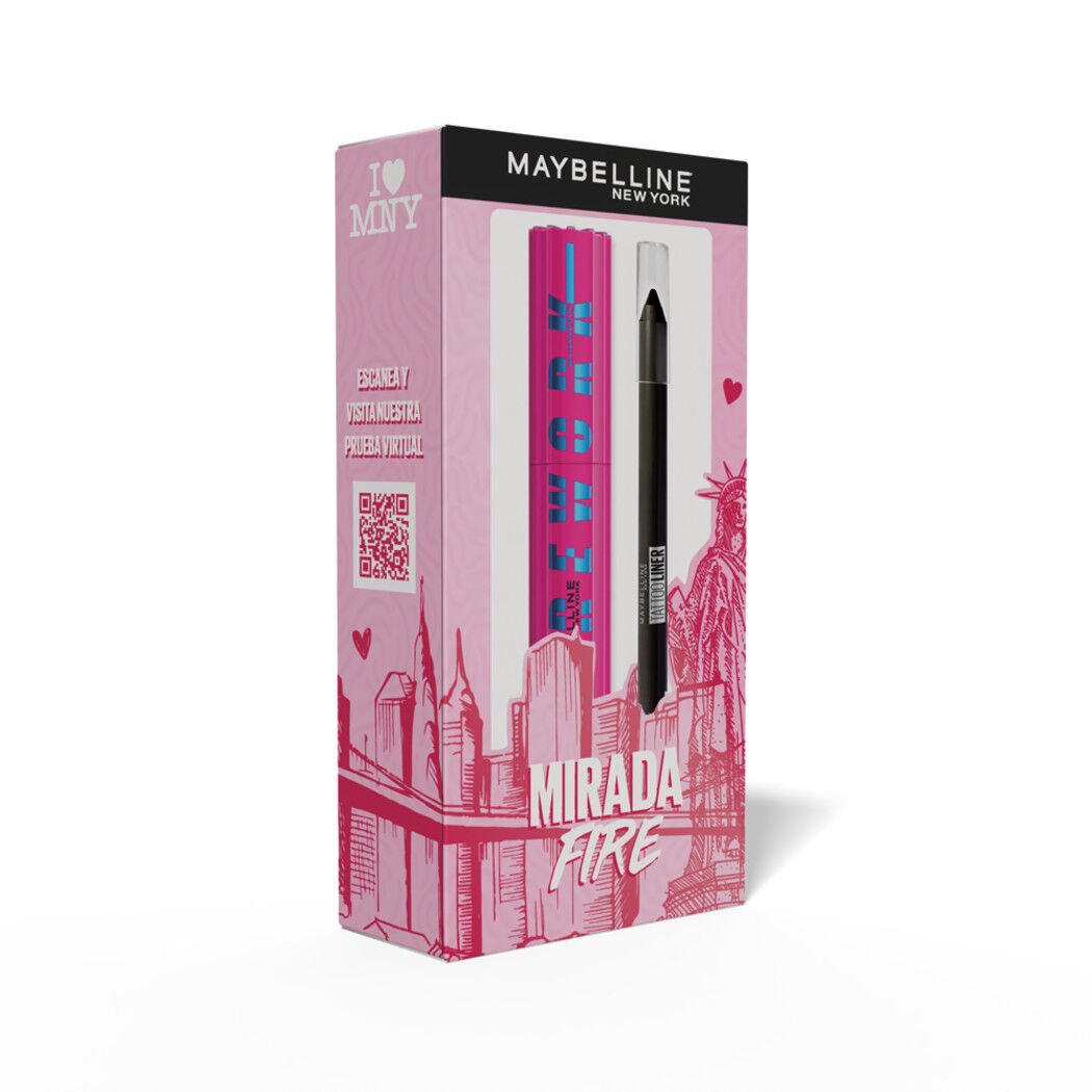 Set Maybelline Firework Máscara + Delineador Tattoo Gel