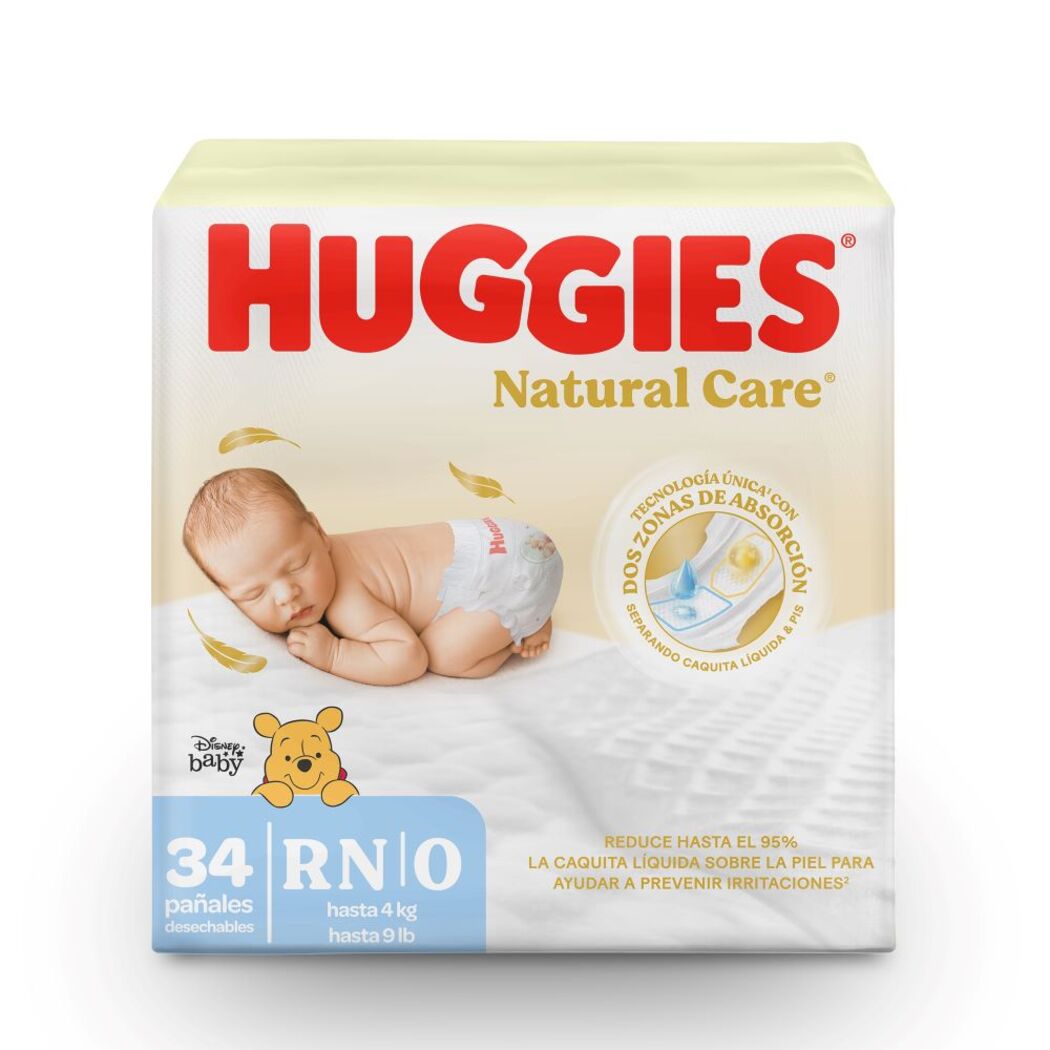 Pañales Huggies Natural Care RN 34 Unidades