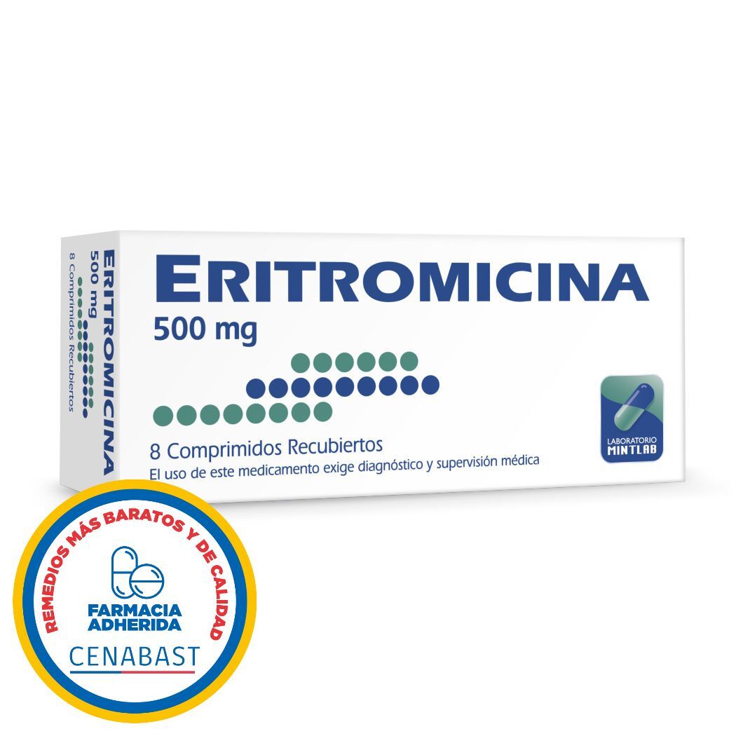 Eritromicina 500mg 8 Comprimidos Recubiertos - Cenabast