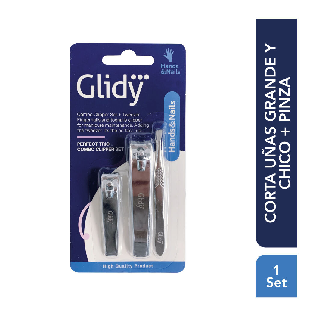 Glidy tripack 2 corta uñas + pinza