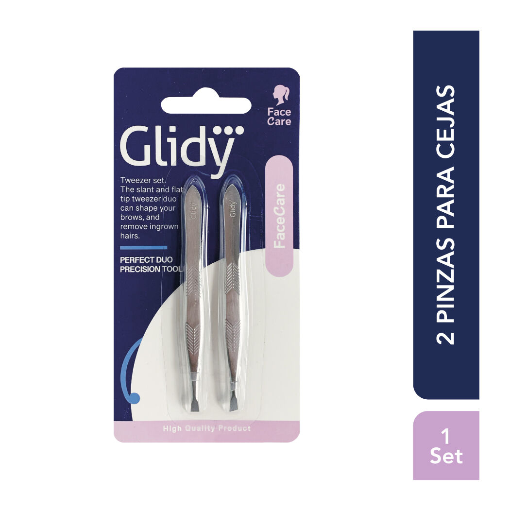 Glidy set 2 pinzas para cejas