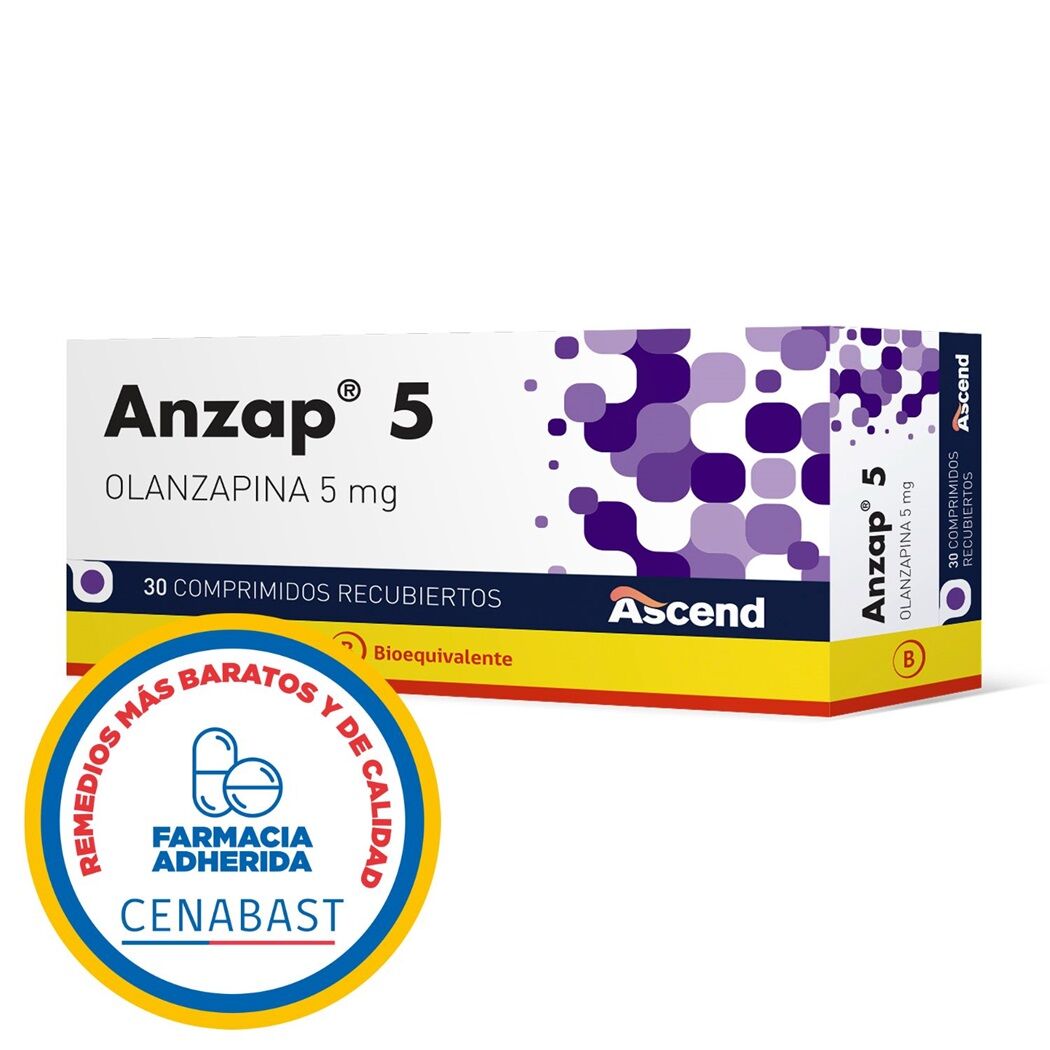 Anzap (B) Olanzapina 5mg 30 Comprimidos Recubiertos - Cenabast