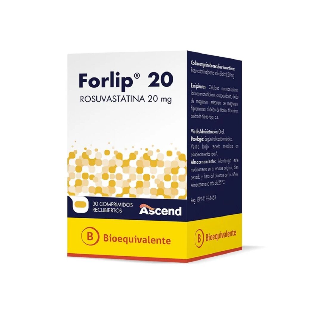 Forlip Rosuvastatina 20mg 30 Comprimidos Recubiertos
