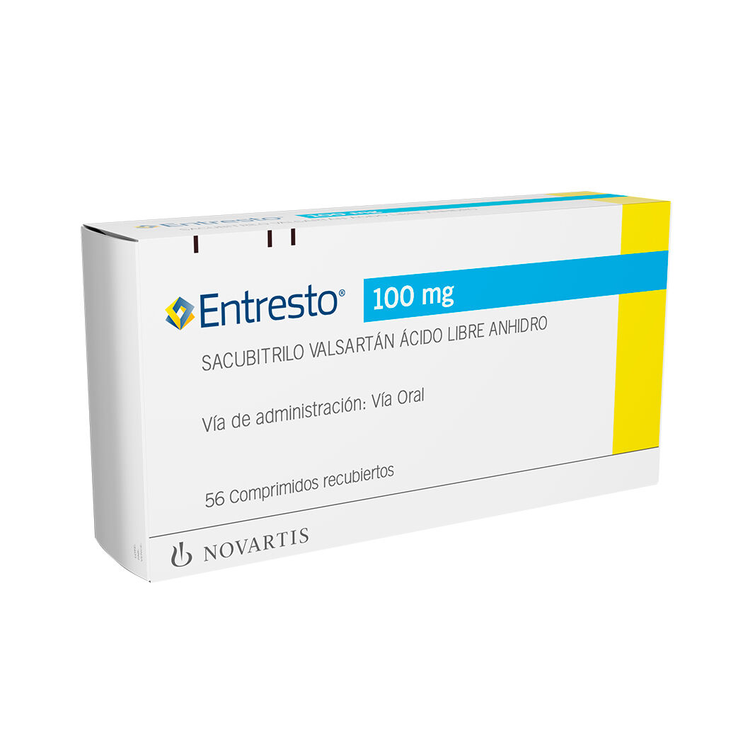 Entresto Sacubitrilo / Valsartán 100mg 56 Comprimidos Recubiertos