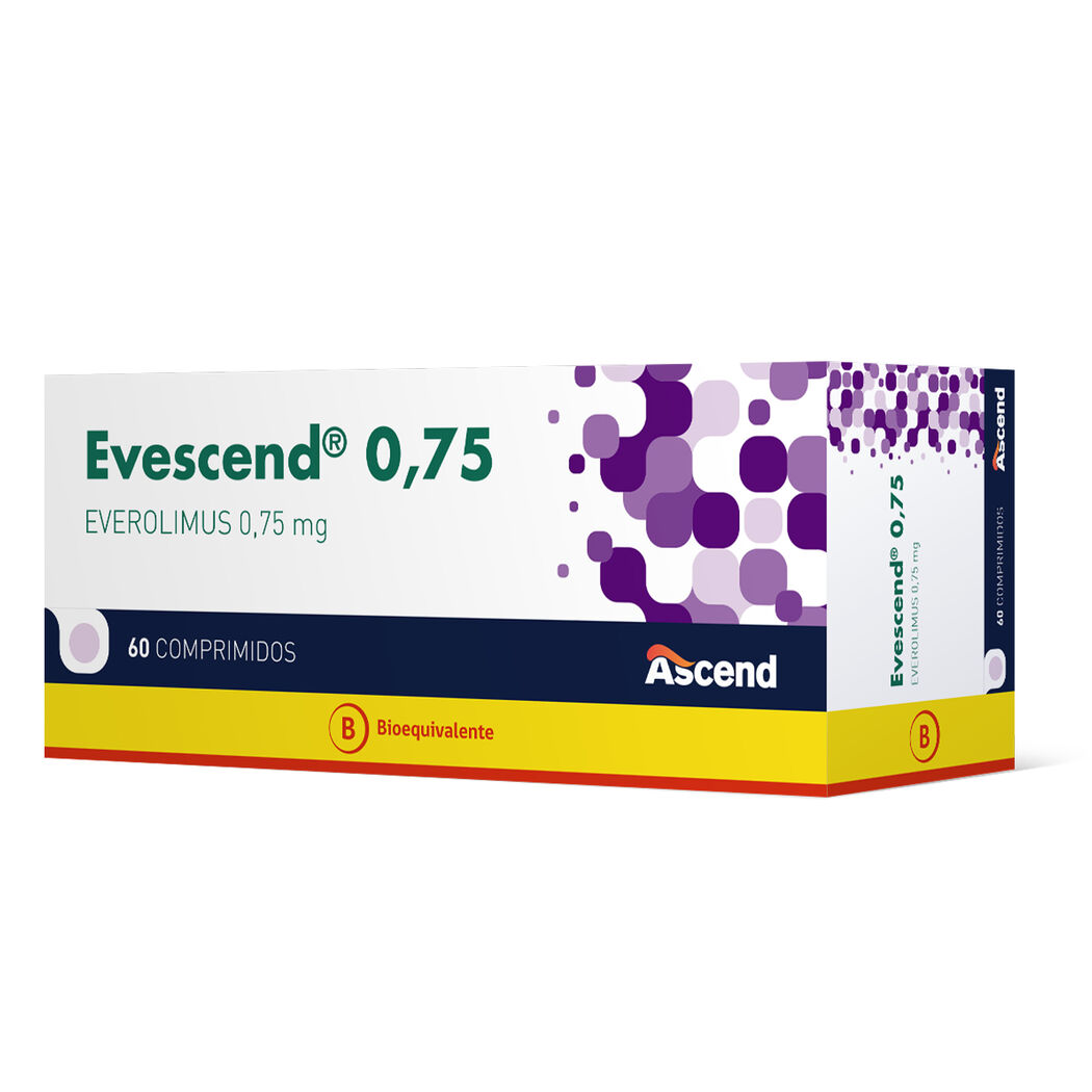 Evescend (B) Everolimus 0.75mg 60 Comprimidos