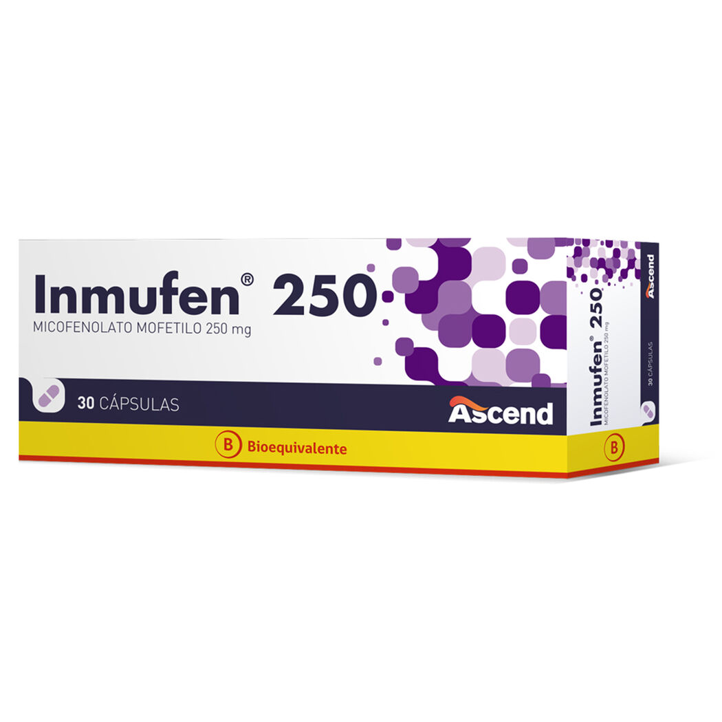 Inmufen (B) Micofenolato Mofetilo 250mg 30 Cápsulas