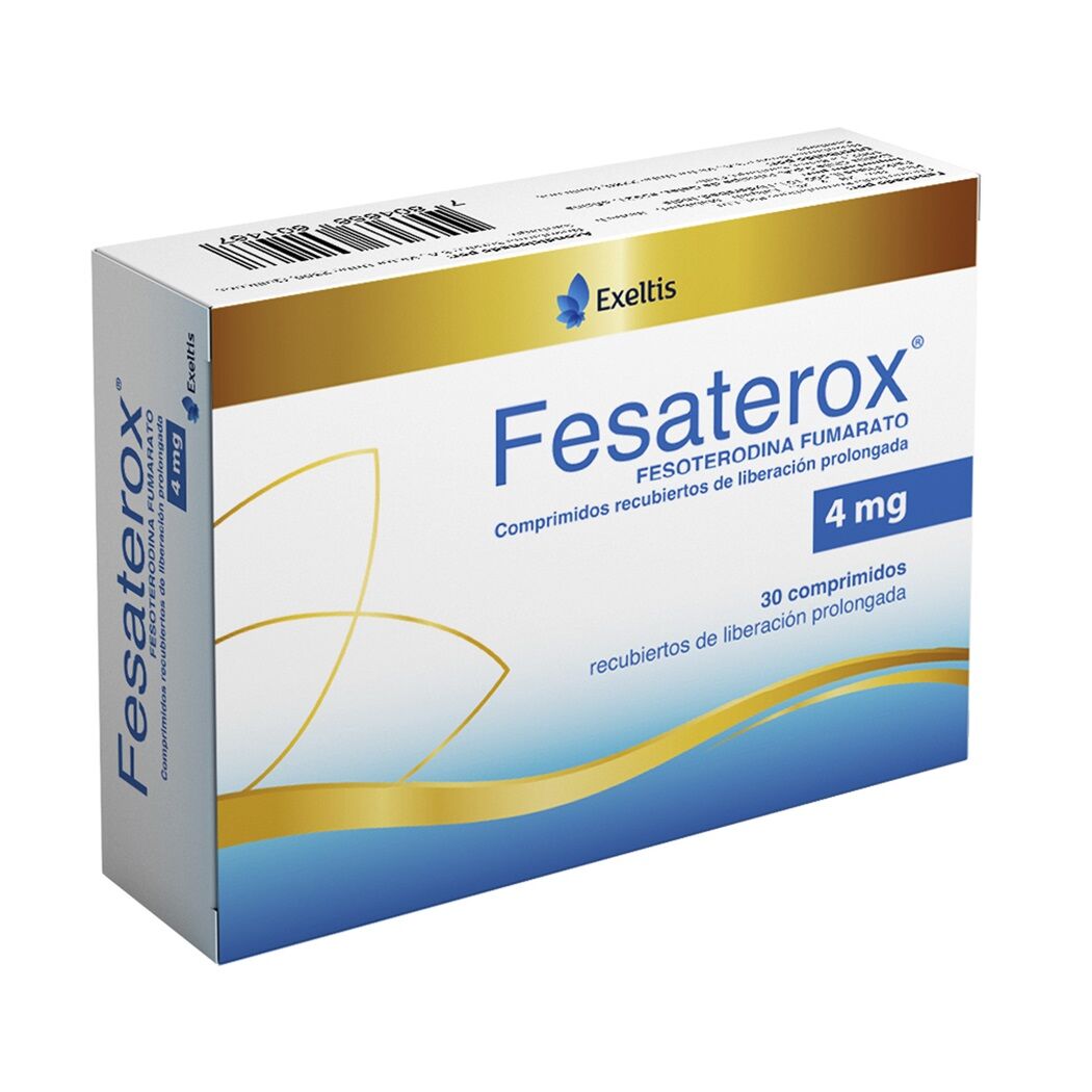 Fesaterox Fesoterodina 4mg 30 Comprimidos Prolongados
