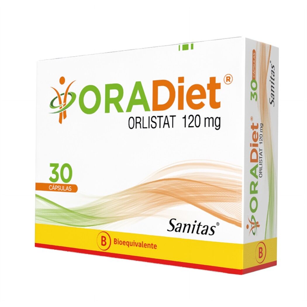 Oradiet Orlistat 120mg 30 Cápsulas