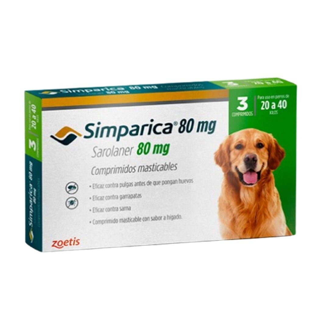 Simparica 80mg de 20-40kg 3 Comprimidos Masticables