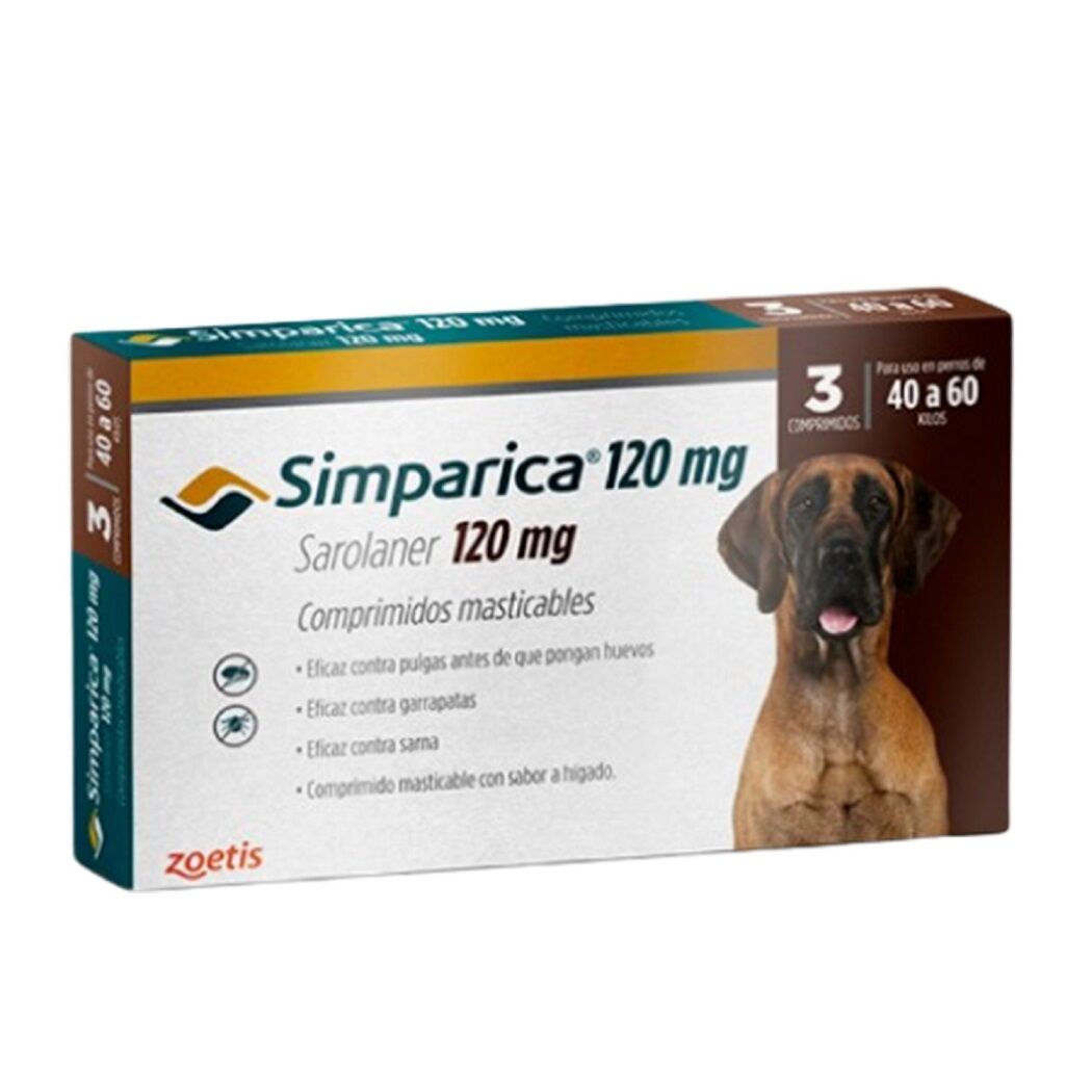Simparica 120mg de 40-60kg 3 Comprimidos Masticables