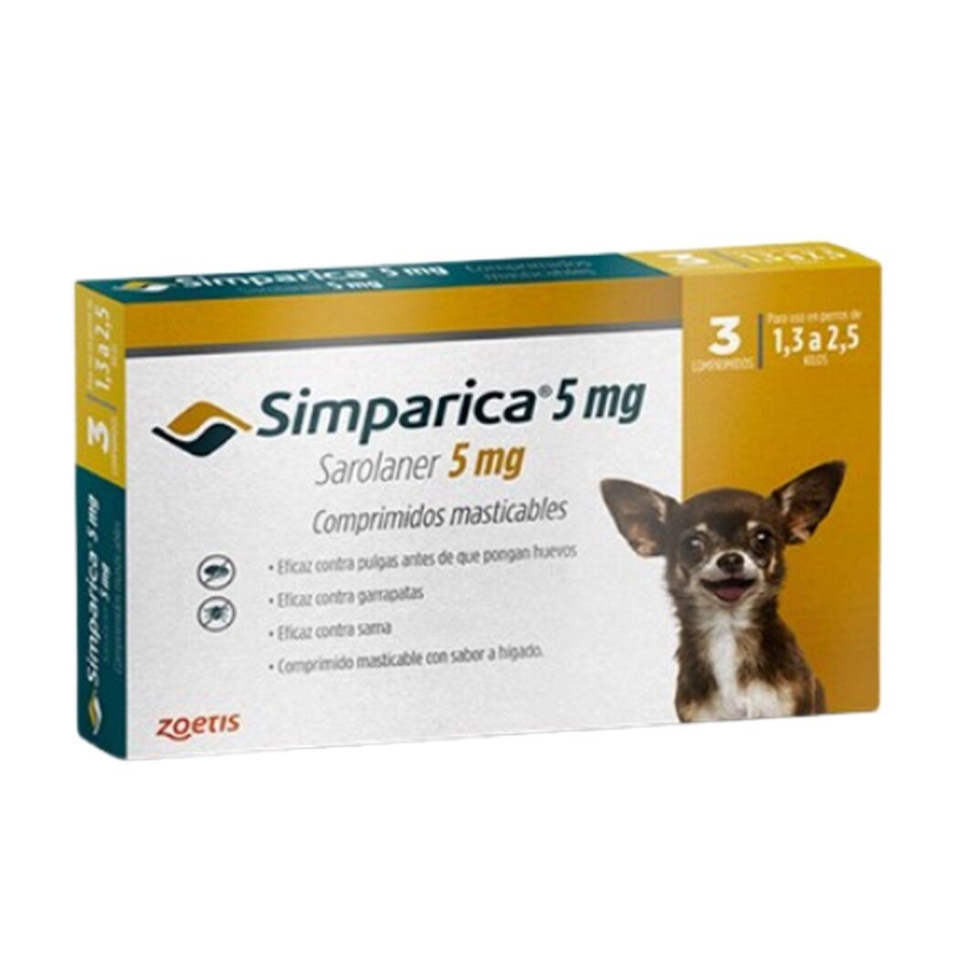 Simparica 5mg 1.3-2.5kg 3 Comprimidos Masticables