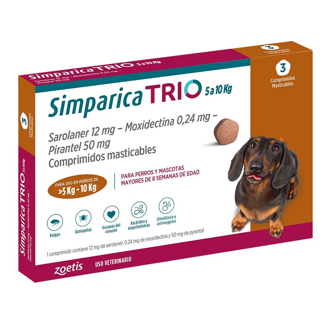 Simparica Trio 5-10kg 3 Comprimidos Masticables