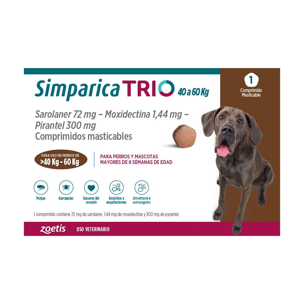 Simparica Trio 40-60kg 1 Comprimido Masticable