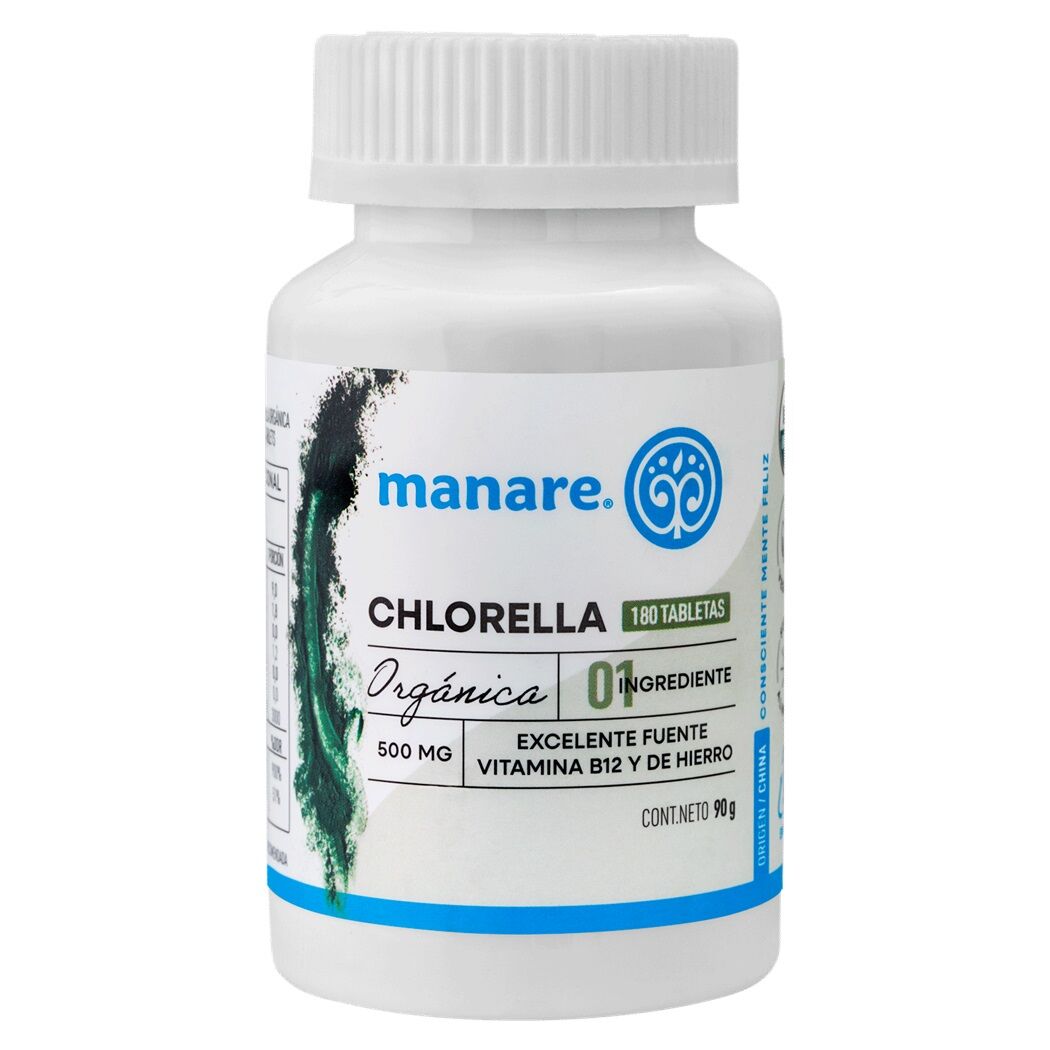 Chlorella Orgánica Manare 180 Tabletas