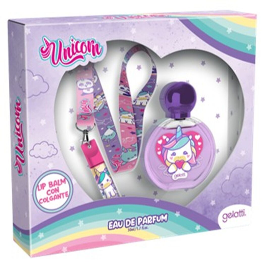Set Perfume EDP 50ml + Lip Balm + Lanyard Unicornio