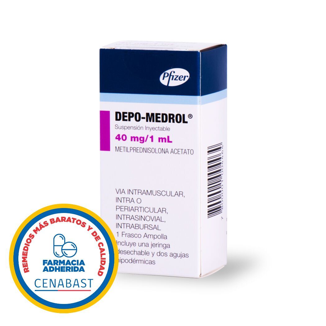 Depo-Medrol Metilprednisolona 40mg/ml Inyectable 1 Frasco-Ampolla - Cenabast