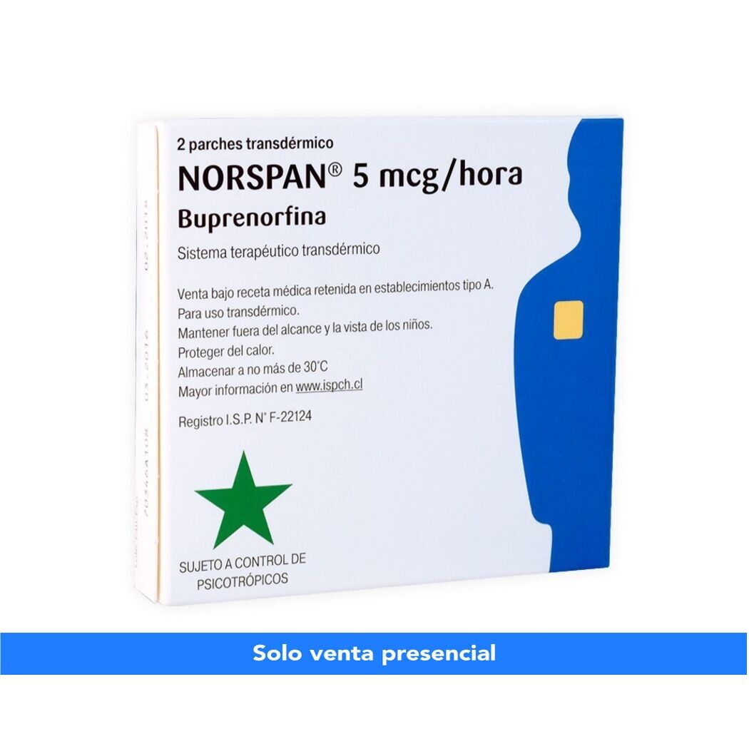 Norspan Buprenorfina 5mcg/hora 2 Parches Transdérmicos