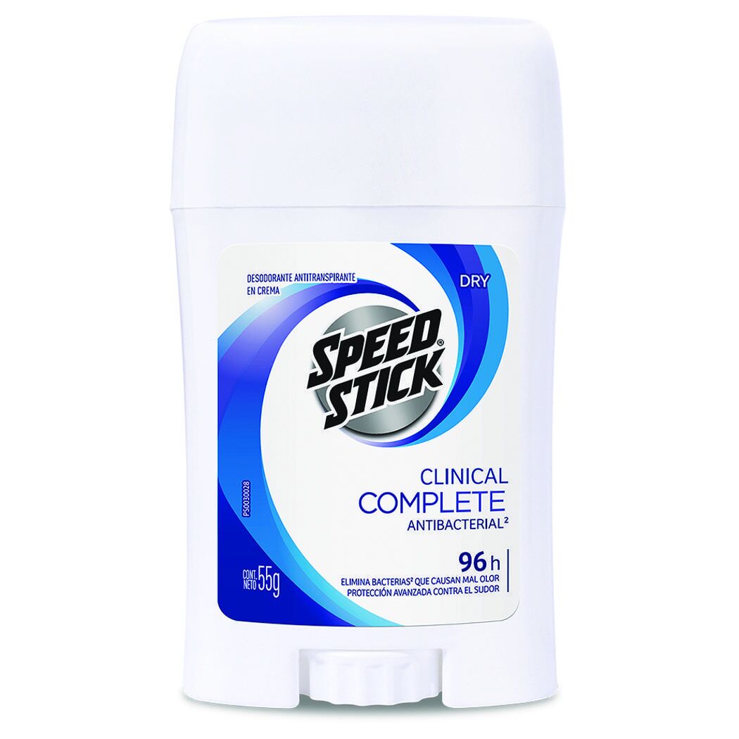 Desodorante en Crema Speed Stick Clinical Dry Antibacterial 55g 2 Unidades