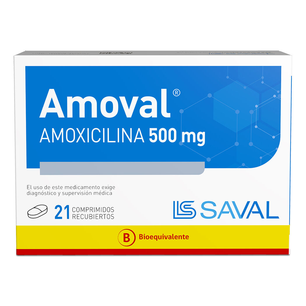 Amoval (B) Amoxicilina 500mg 21 Comprimidos Recubiertos