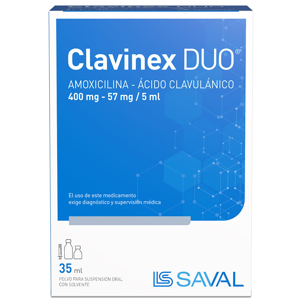 Clavinex Duo Amoxicilina / Ácido Clavulánico Suspensión Oral 35ml